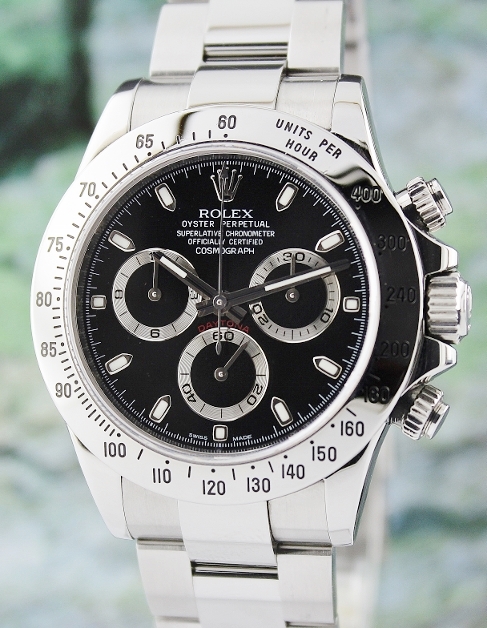 A ROLEX MAN SIZE STAINLESS STEEL DAYTONA COSMOGRAPH - 116520